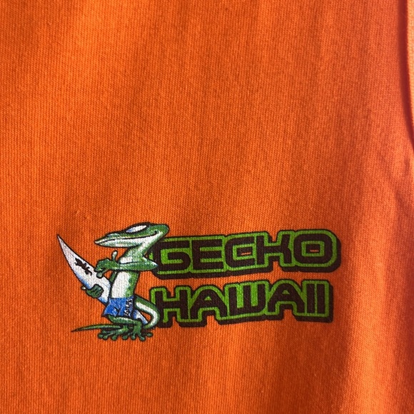 GECKO HAWAII. Large. Orange. Mens Tank Top. Vintage. Front and back graphic. - Picture 7 of 8